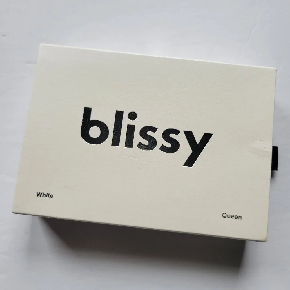 NWT Blissy 100% Silk Queen Pillowcase in White - Picture 1 of 10
